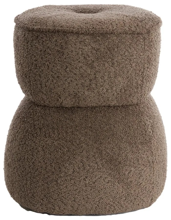 Кафява табуретка от плат букле Leyla – Light & Living