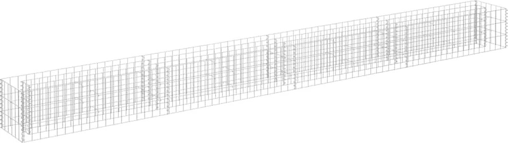 145641 vidaXL Габион повдигната леха, поцинкована стомана, 360x30x30 cм