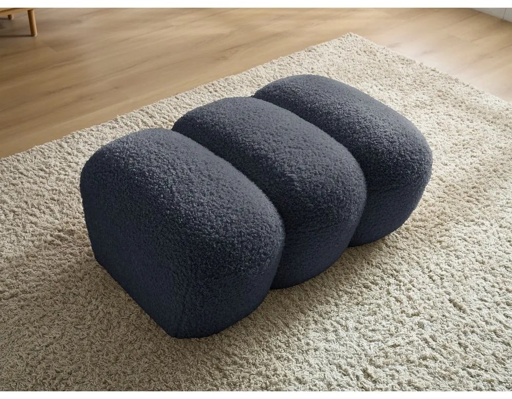 Тъмносива табуретка от прежда с примки от букле Hippolyte – Bobochic Paris