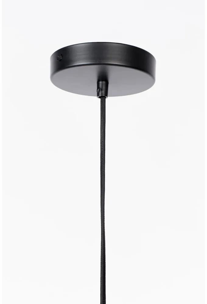 Матирана черна висяща лампа със стъклен абажур ø 10 cm Monica - White Label