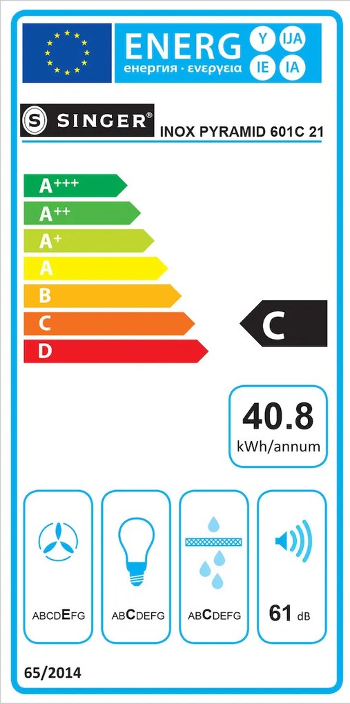 Кухненски аспиратор Singer chimney Pyramid 601C