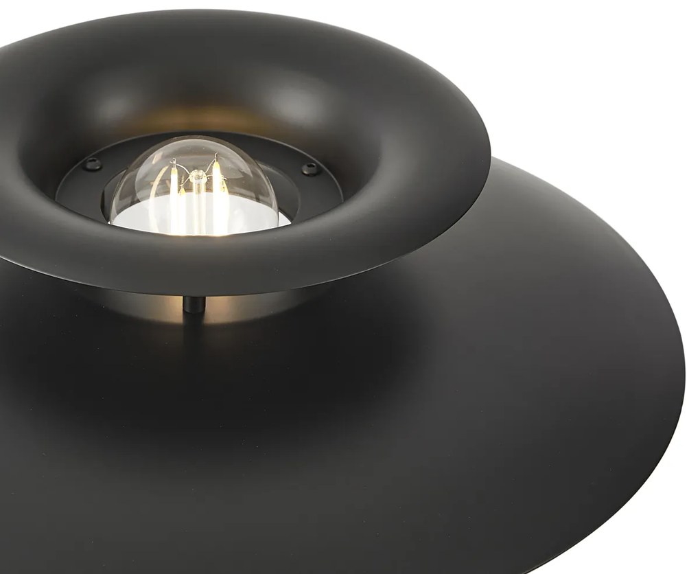 Ретро настолна лампа черна стомана 45 см - Pauly