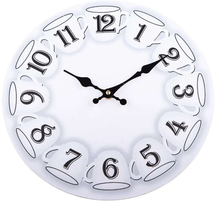 Дървен стенен часовник Чаши, ⌀ 34 cm - Dakls