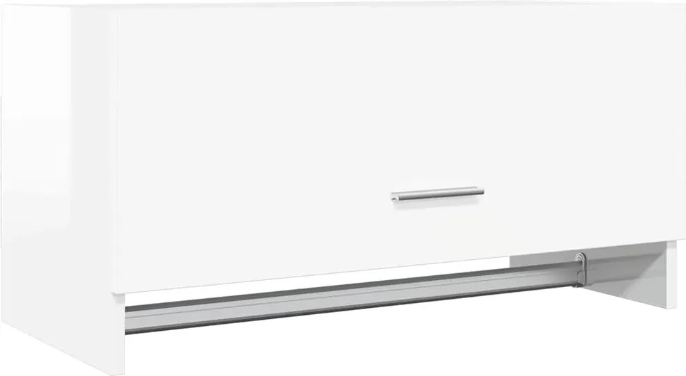 808248 vidaXL Гардероб, бял гланц, 70x32,5x35 см, инженерно дърво
