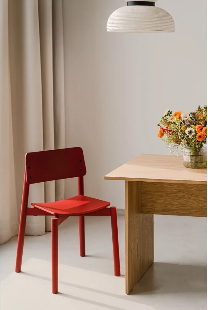 Червен трапезен стол за подреждане Wem – noo.ma