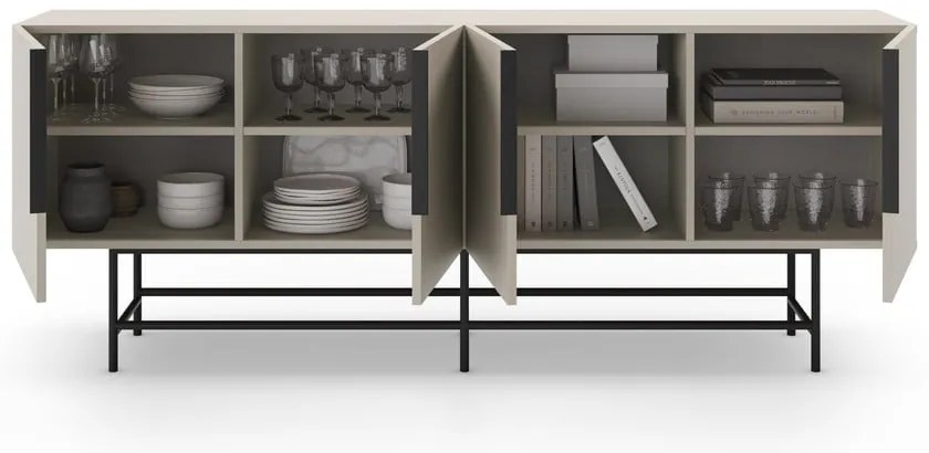 Кремав нисък скрин 200x77,5 cm Eldia – Marckeric