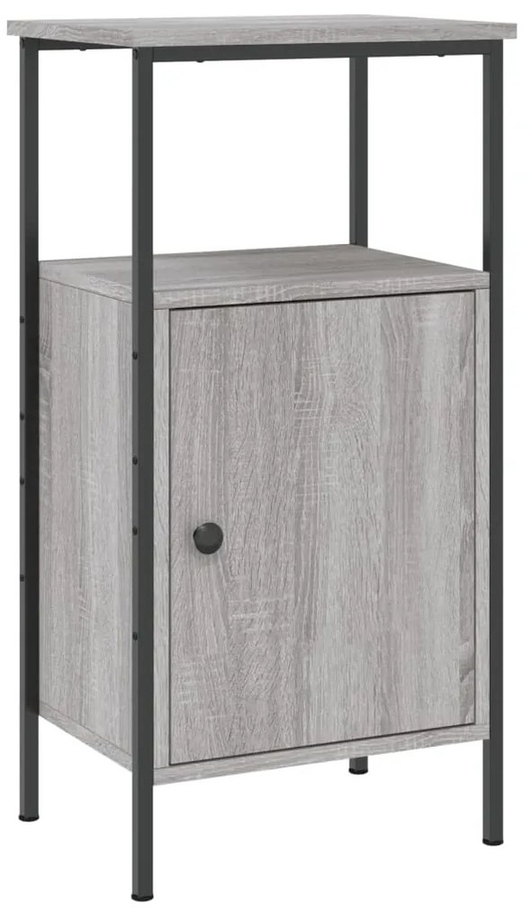 825929 vidaXL Нощно шкафче, сив сонома, 41x31x80 см, инженерно дърво