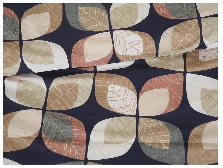 Кафяво единично крепирано спално бельо 140x200 cm Autumn Leaf – B.E.S.