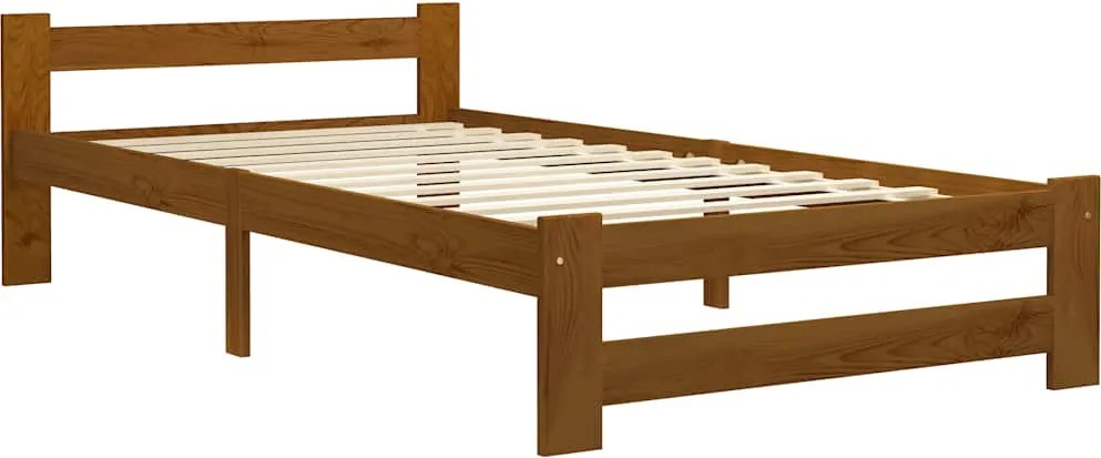 322006 vidaXL Рамка за легло, меденокафява, бор масив, 100x200 см