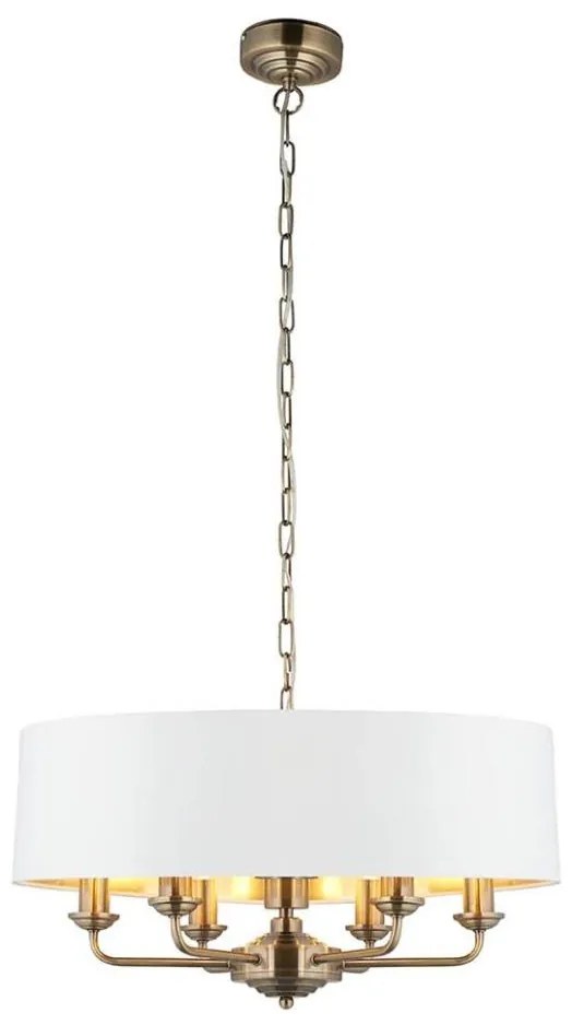 Endon 98933 - Пендел HIGHCLERE 6xE14/40W/230V бял/месинг