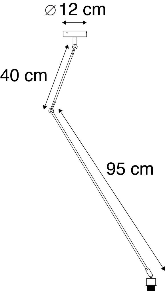 Висяща лампа от стомана без абажур регулируема - Blitz