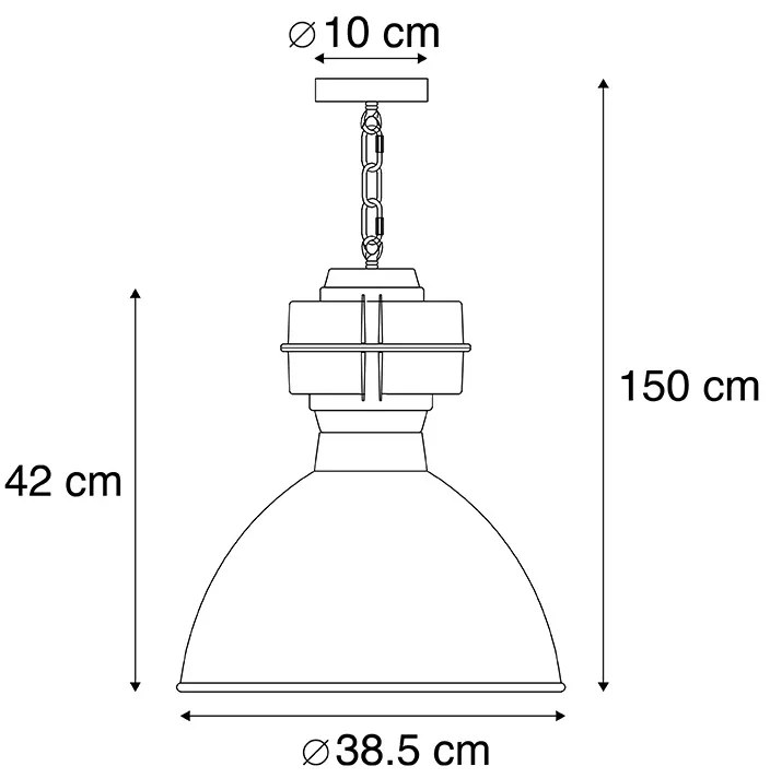 Интелигентен индустриален висящ аплик черен с A60 WiFi 38,5 см - Sicko