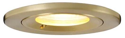 Комплект от 6 модерни вградени спота златисти кръгли IP44 - Xena