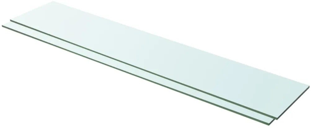 3051584 vidaXL Рафтове, 2 бр, панели прозрачно стъкло, 100x20 см