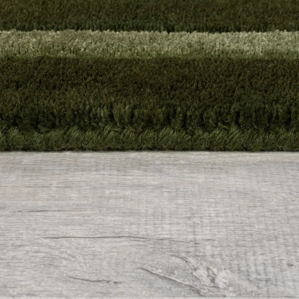 Тъмнозелен ръчно изработен вълнен килим 200x290 cm Gatsby – Flair Rugs