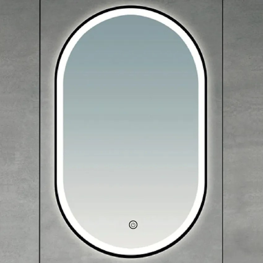 Brilagi-LED Огледало за баня CANZO LED/25W/230V 50x80 cm черно IP44 CRI 90 дим.+CCT