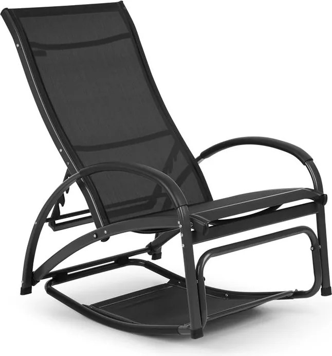 Blumfeldt Beverly Wood, шезлонг, люлеещ се стол, алуминиев, черен