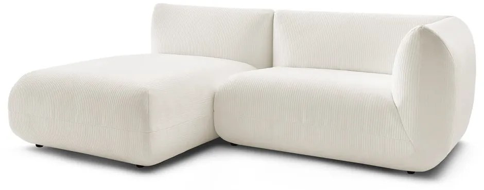 Ъглов диван от бял велур (ляв ъгъл) Lecomte - Bobochic Paris