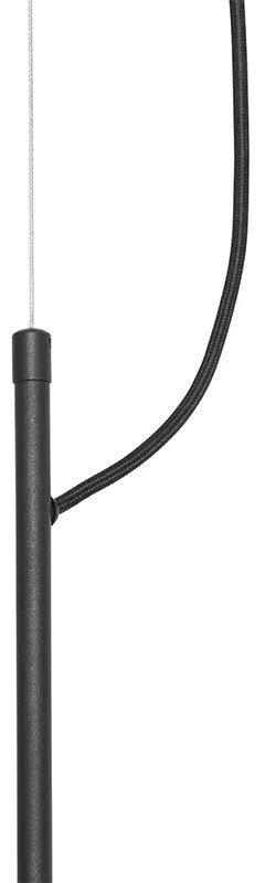 Класически висящ аплик черен със златен абажур 5-светлина - Nona