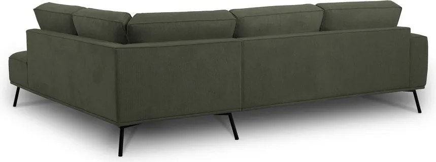 Тъмнозелен шенилов ъглов диван (десен ъгъл/L форма) Amsterdam – Scandic