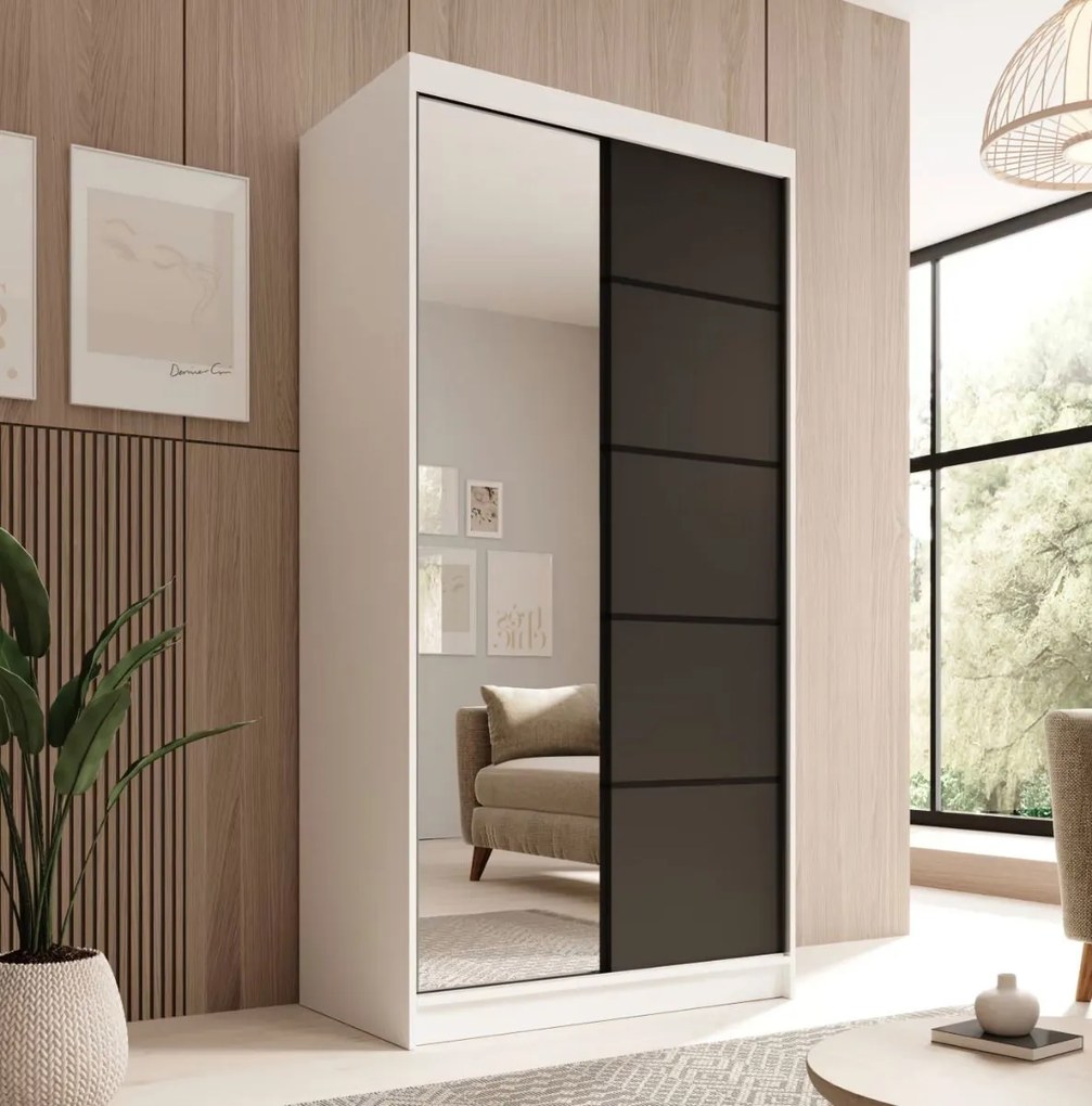 Гардероб Flux 100 плъзгащ се-Leuko-Мауро