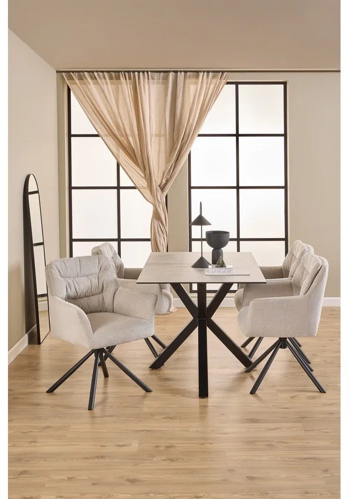 Бежов тапициран трапезен стол с подлакътници Alonso – Actona