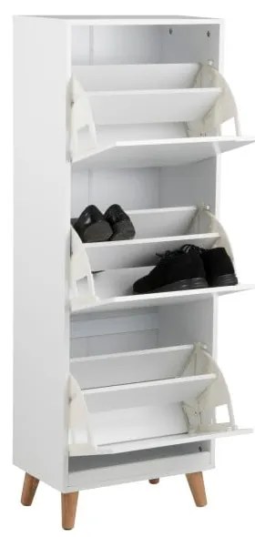 Бял шкаф за обувки с панти Mitra - Actona