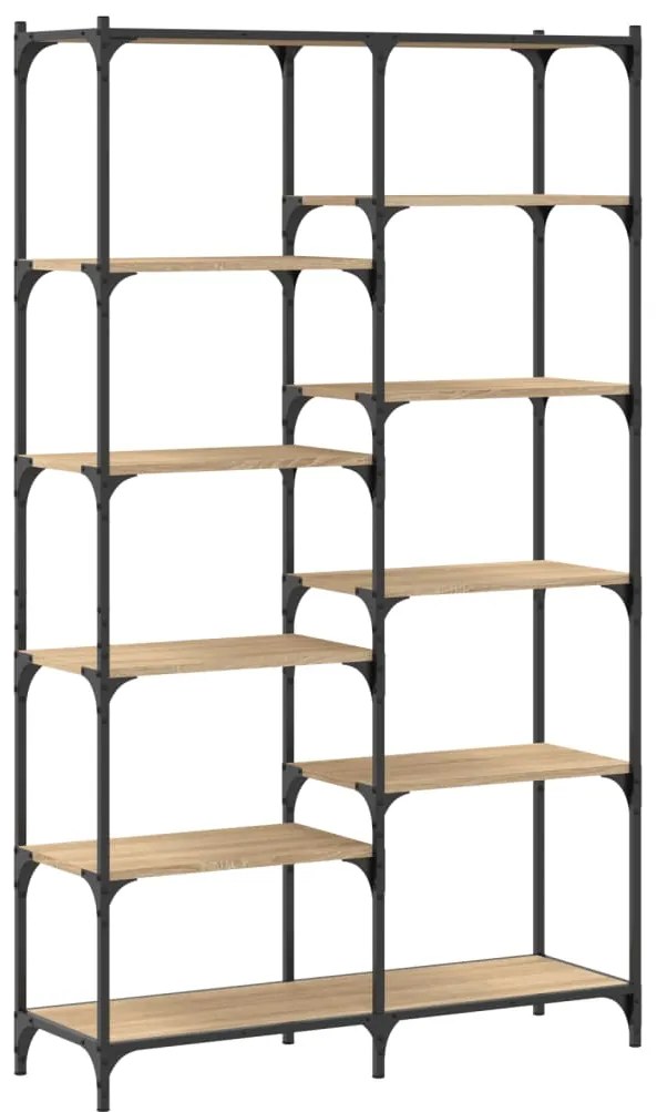 832789 vidaXL Етажерка дъб сонома 100x32x170 см инженерно дърво и желязо