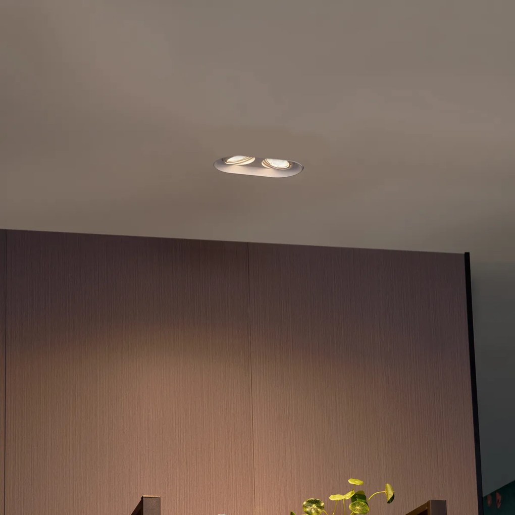 Кръгъл вграден прожектор бял GU10 50mm 2-светлина - Hubs