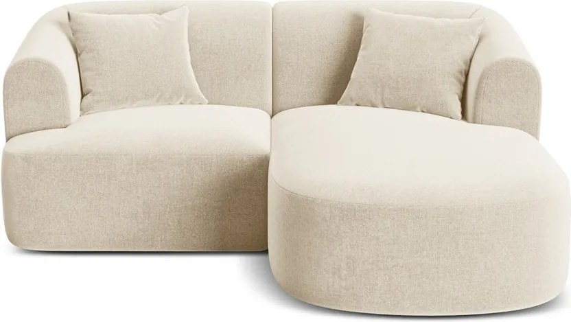 Бежов кадифен ъглов диван (десен ъгъл) Campi – Cosmopolitan Design