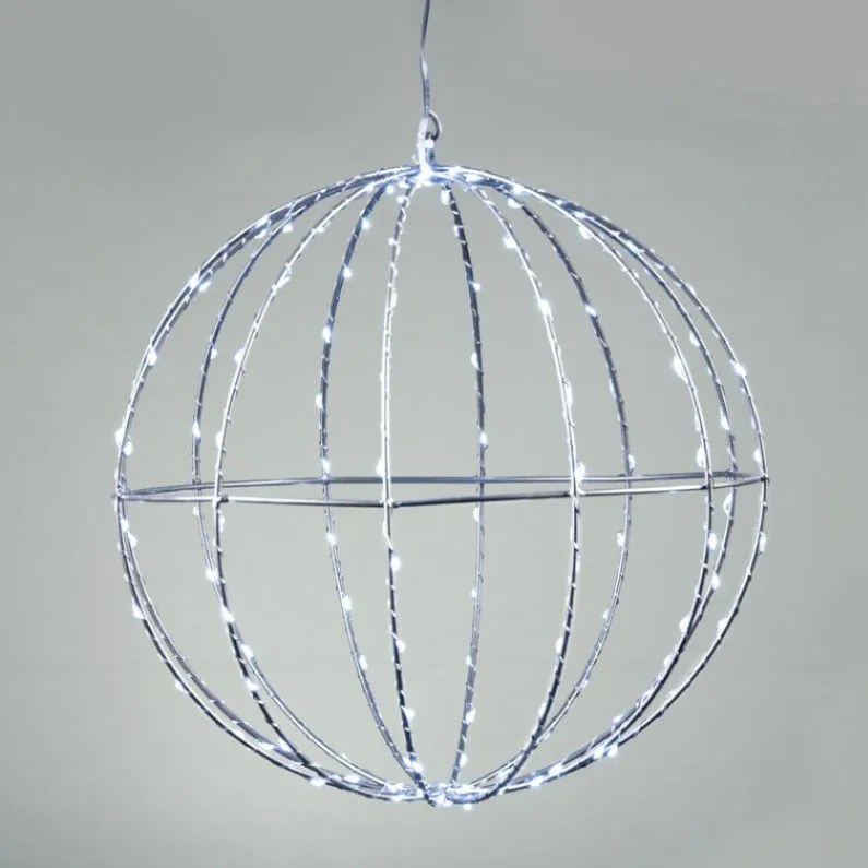 Декоративен LED 3D Silver Ball-Diameter: 30 см-Cool White