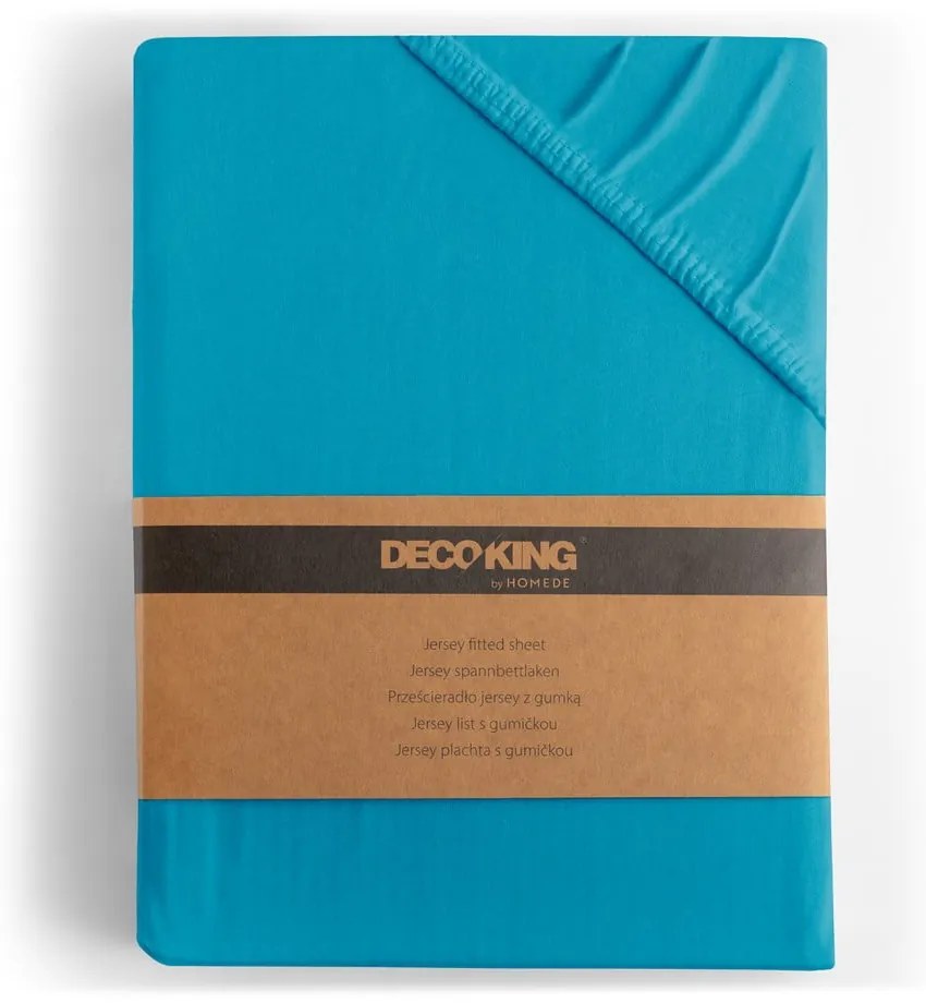 Син еластичен чаршаф от джърси 120x200 cm Amber – Restilo