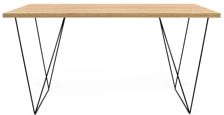 Работно бюро в декор от дъбово дърво с черни крака , 140 x 75 cm Flow - TemaHome