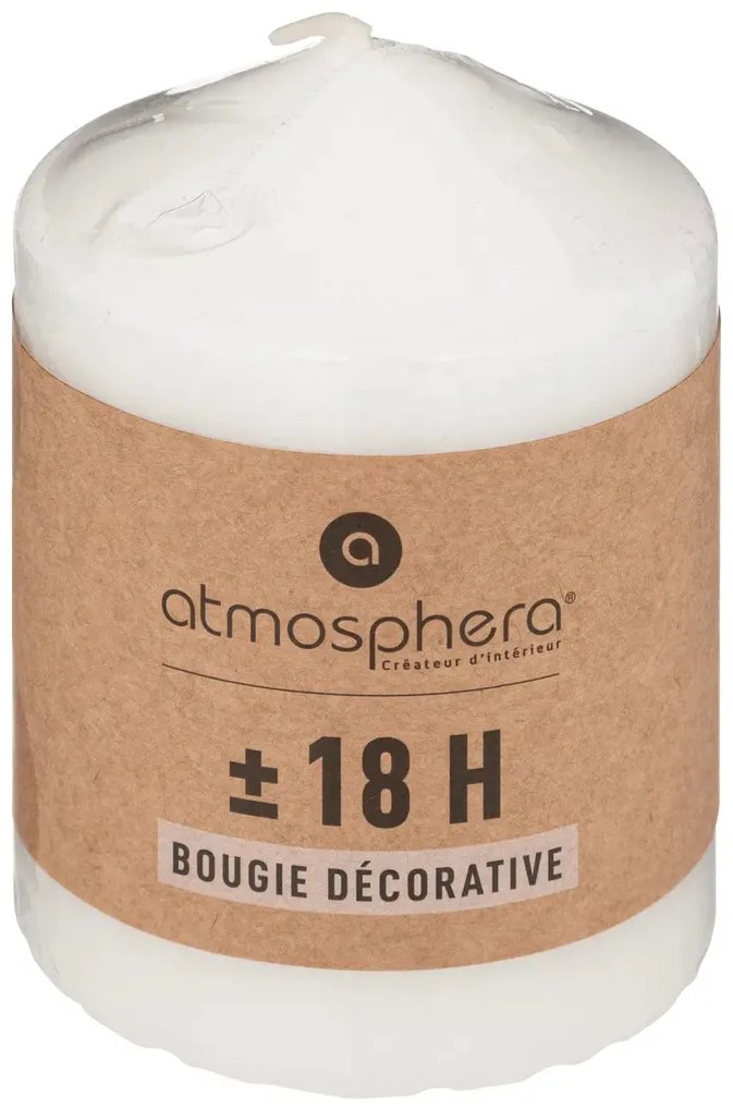 Свещ без аромат atmosphera Many, Кръгла, 7x9 см, Бяла