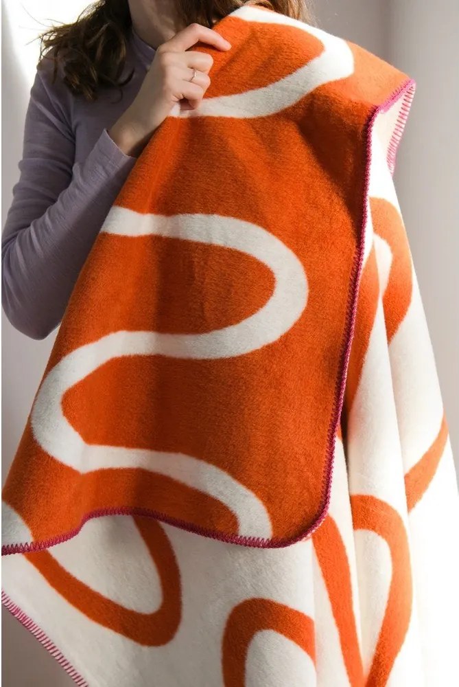 Оранжево одеяло 150x200 cm Swirl – noo.ma