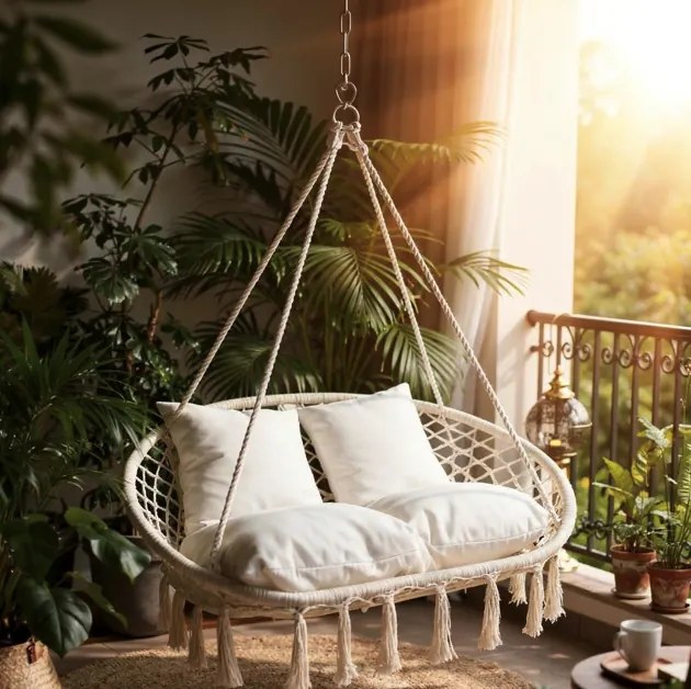 Висящ стол, щъркелово гнездо за 2 души - 320 кг svetlá sivá