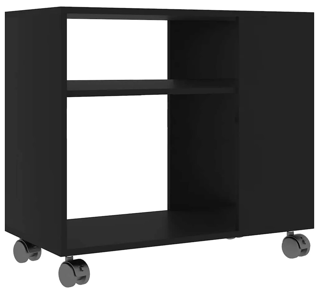 802121 vidaXL Странична маса, черна, 70x35x55 см, инженерна дървесина