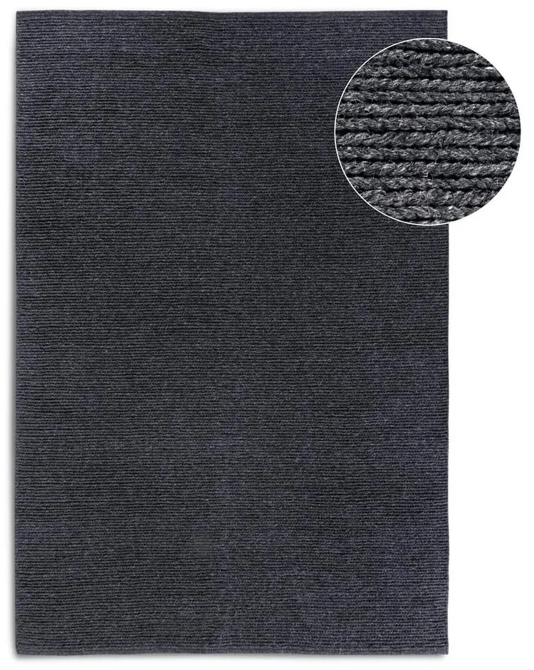 Тъмносив ръчно изработен вълнен килим 60x90 cm Francois – Villeroy&Boch