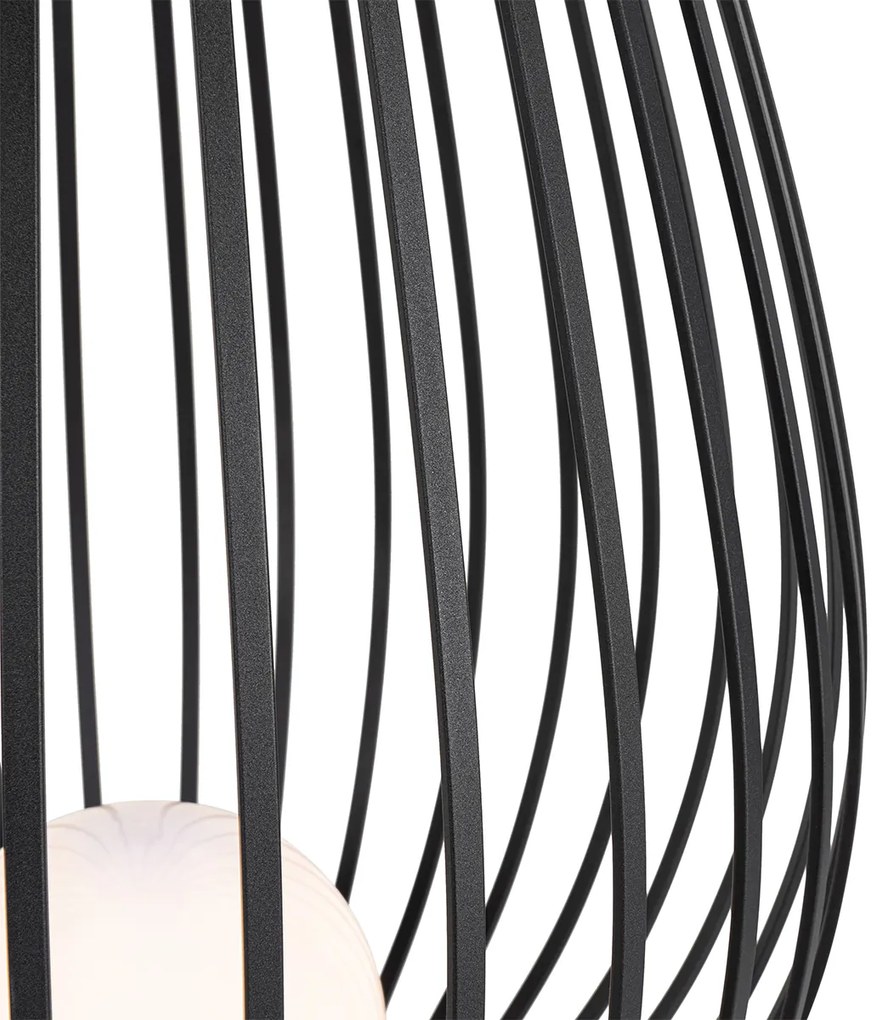 Комплект подови лампи черен с опал 110 см и 70 см - Angela