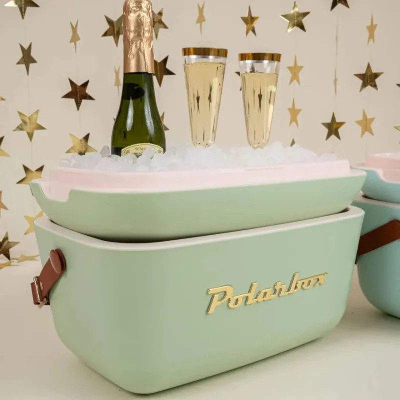 Хладилна чанта Polarbox Gold, 20 литра, AIRPOP полистирол, 5-15C до 24 часа, Зелен/Златист