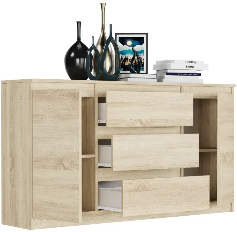 Просторен скрин R-140-S3 - различни цветови варианти сонома микс бяло