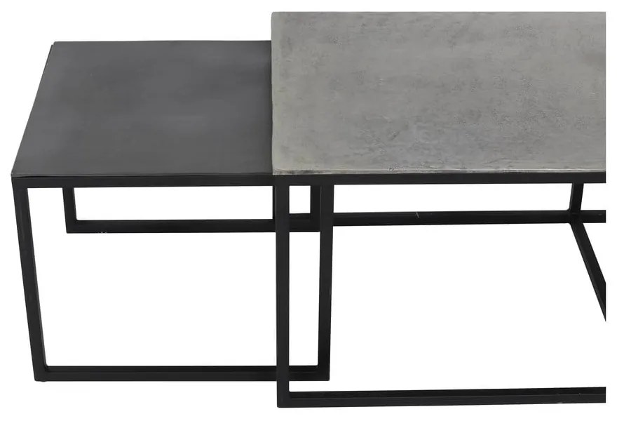 Метални масички за кафе в комплект от 3 бр. в черен и тъмносив цвят 50x120 cm Kumalu – Light & Living