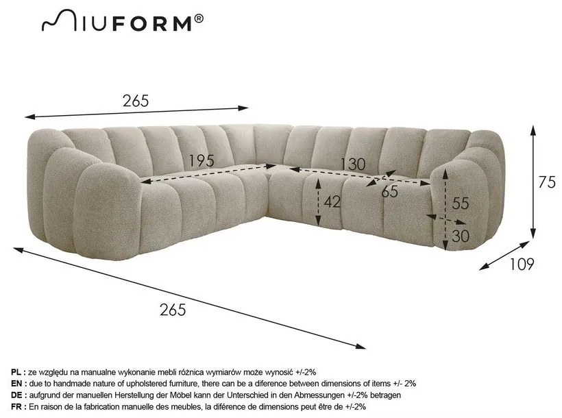 Теракотен ъглов диван Shell – Miuform