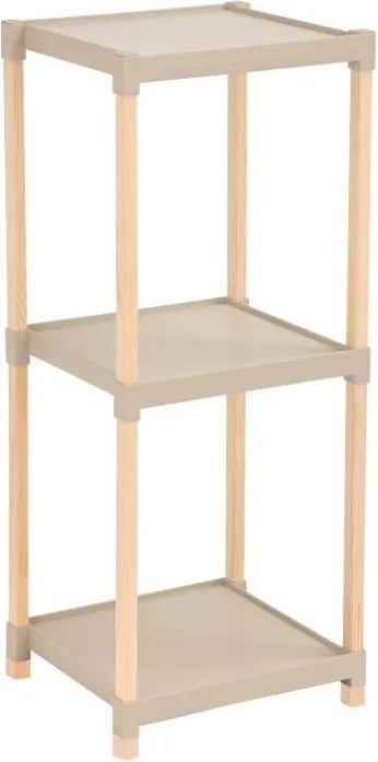 Дървена етажерка - пластмасов цвят натурален - бежов 28x25x72см.