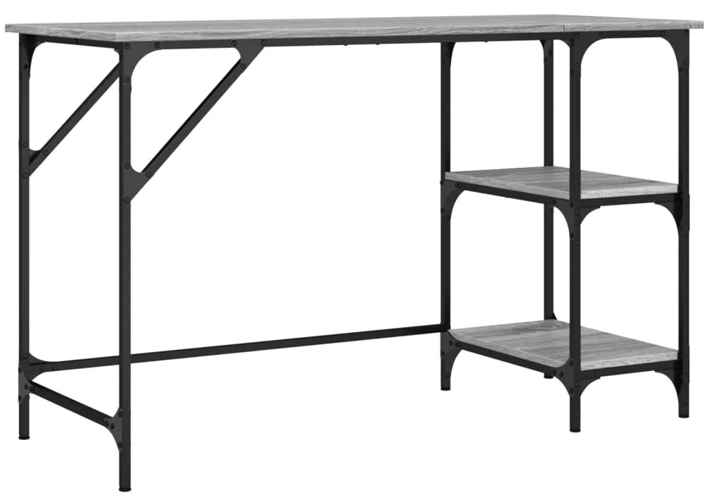 845324 vidaXL Бюро, сив сонома, 120x50x75 см, метал и инженерно дърво