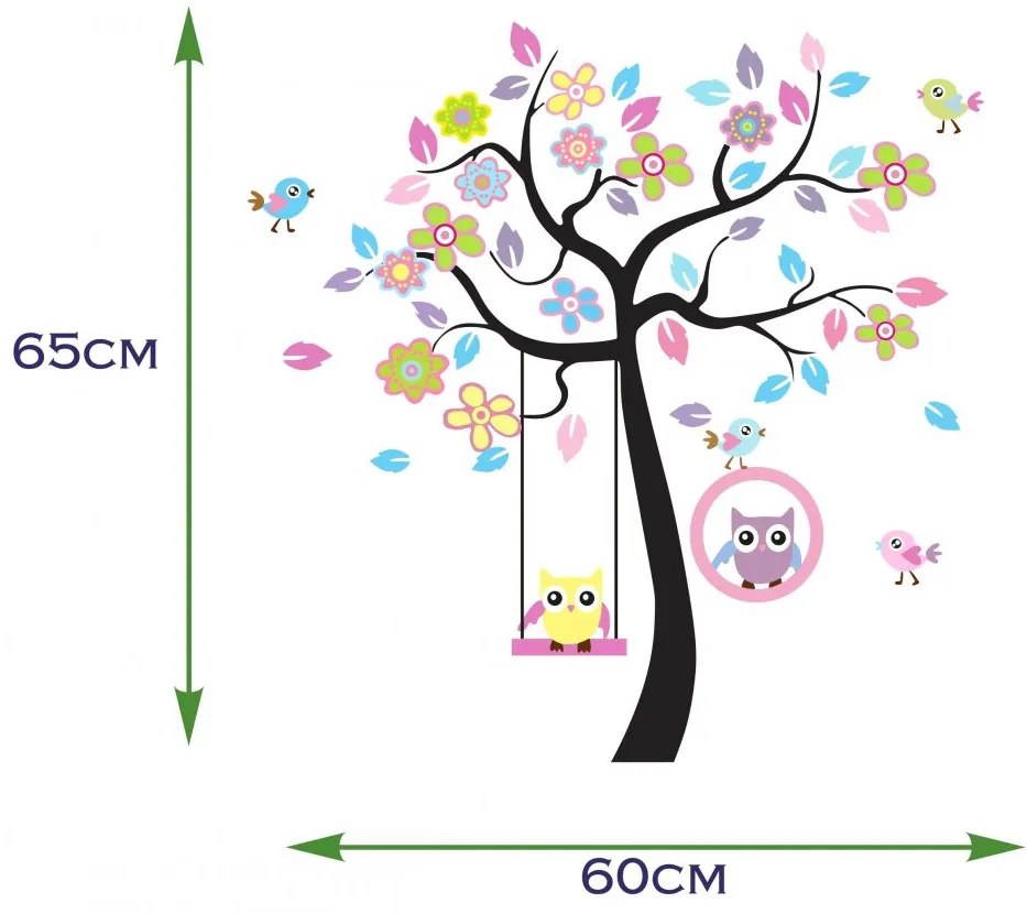 Стикери за стена Сови върху дърво
