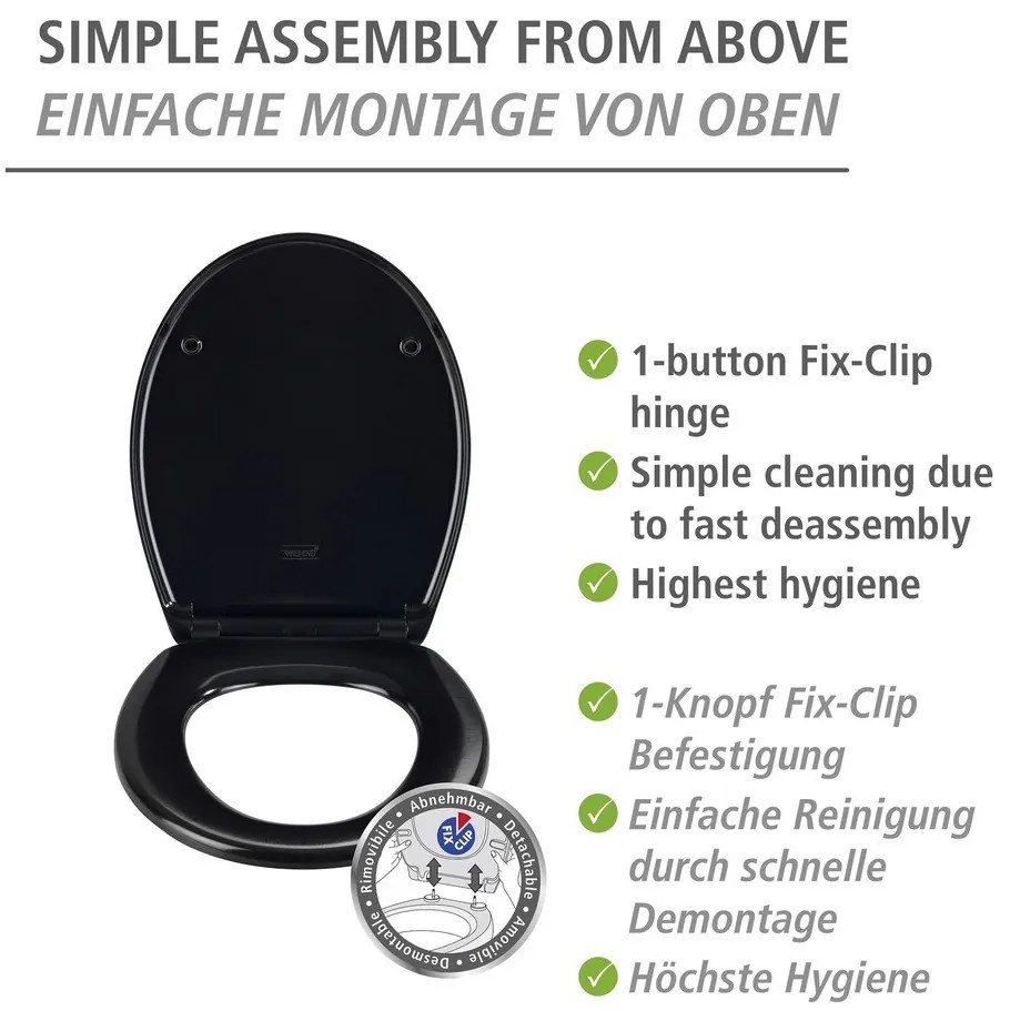 Тоалетна седалка с автоматично затваряне 37,5 x 46 cm Vorno - Wenko