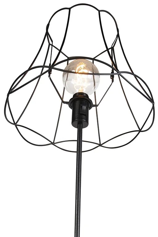 Подова лампа черна с рамка Granny 35 см регулируема - Parte