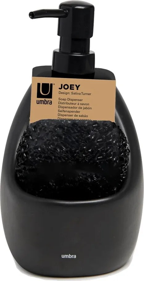 Черен керамичен диспенсер за сапун 590 ml Joey – Umbra