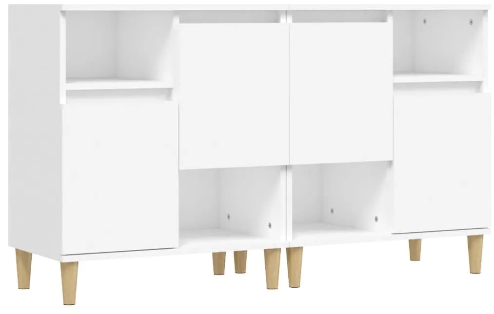 3185719 vidaXL Сайдборд, 2бр, бяло, 60x35x70 см, инженерно дърво